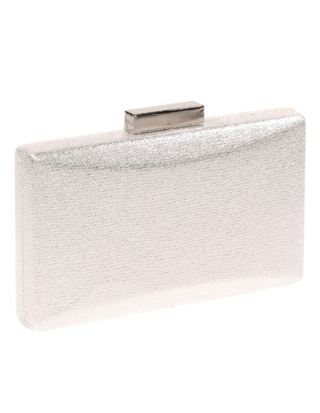 Metallized fabric evening clutch bag