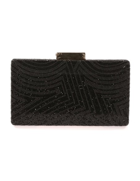 clutch de fiesta negro de pedreria para invitadas. clutch de fiesta negro de pedreria para invitadas.