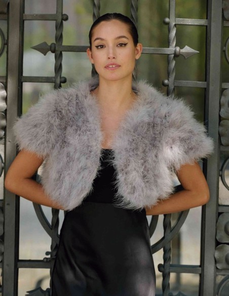 Ostrich feather short jacket