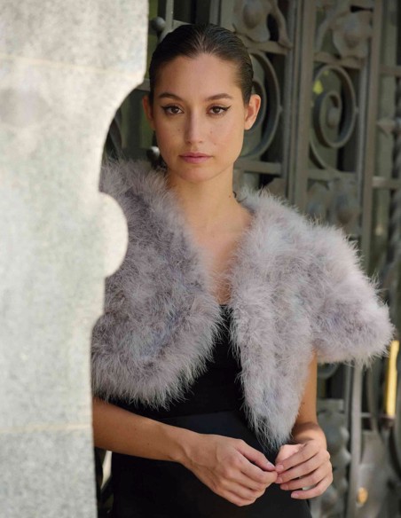 Ostrich feather short jacket