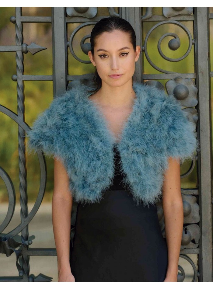 Ostrich feather short jacket