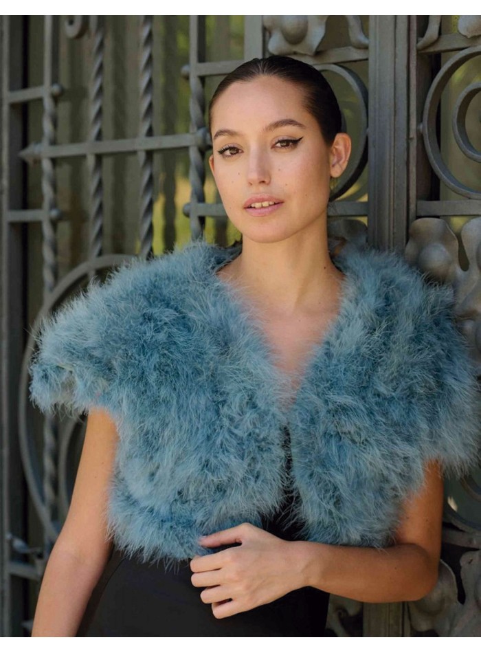 Ostrich feather short jacket