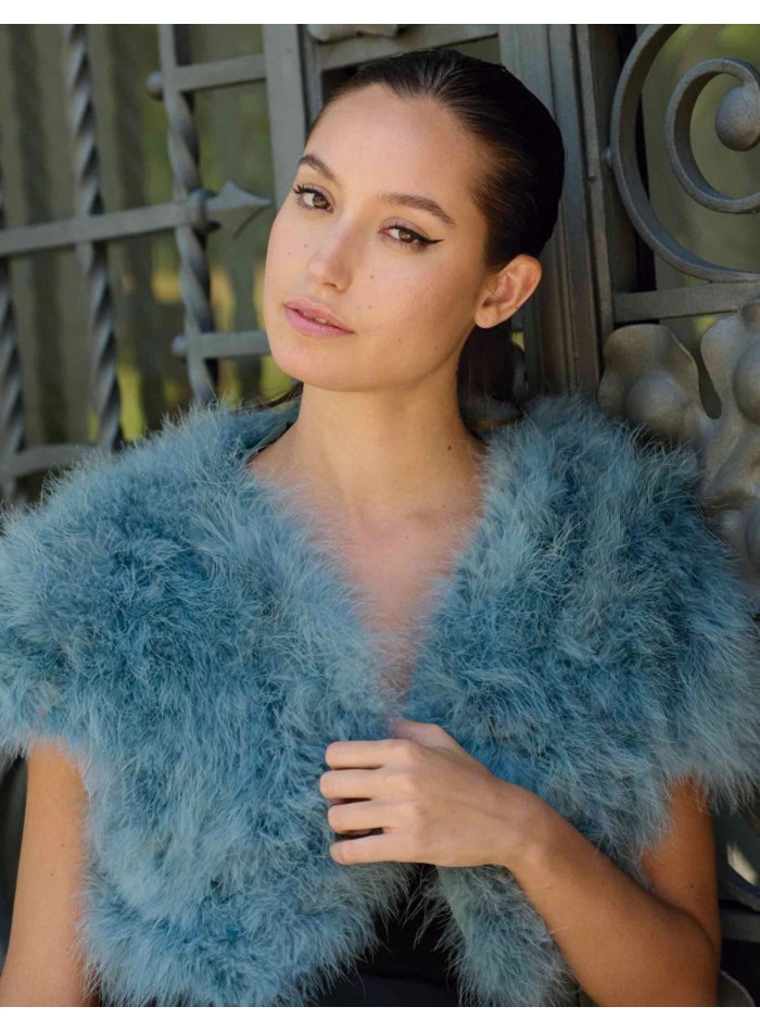 Ostrich feather short jacket