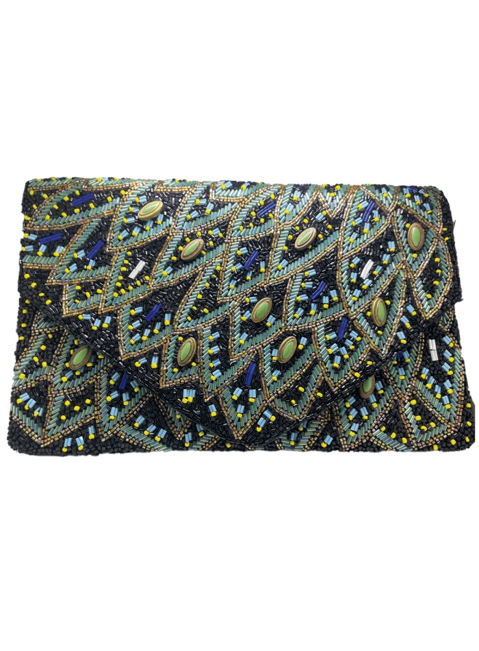 Sac à main en strass inspiré du paon