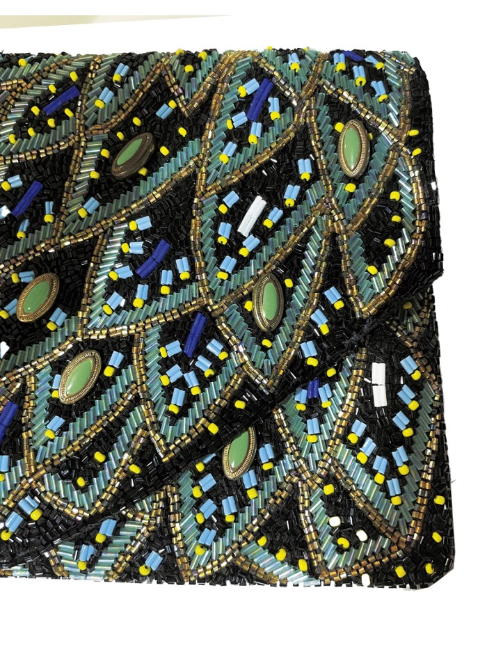 Sac à main en strass inspiré du paon