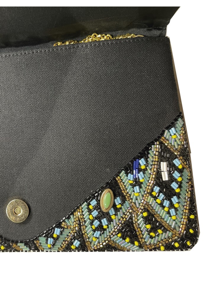 Peacock inspired rhinestone clutch bag INVITADISIMA