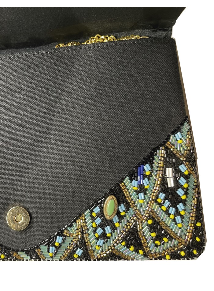 Sac à main en strass inspiré du paon
