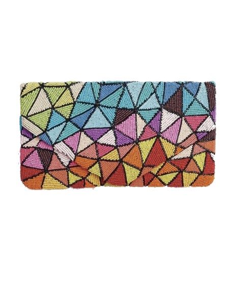 Kaleidoscope multicolor rhinestone clutch purse