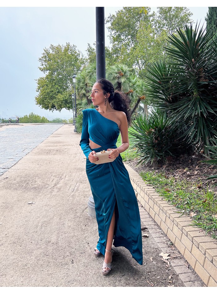 Vestido de fiesta largo con una manga y cut-out...