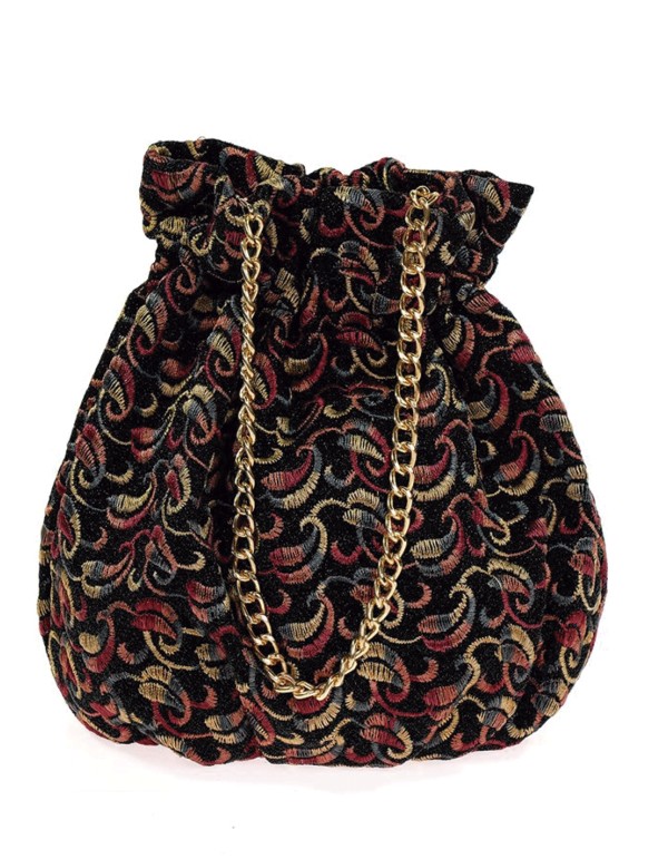 Bolso bombonera estampada con hilos metalizados 2