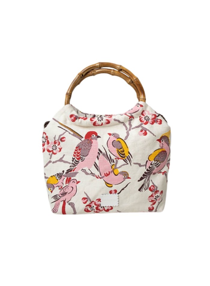 Oriental bird print party bag