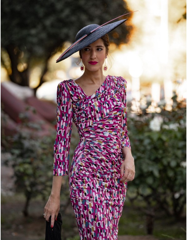 Mujer Vestido Largo Recto Estampado Floral Multicolor