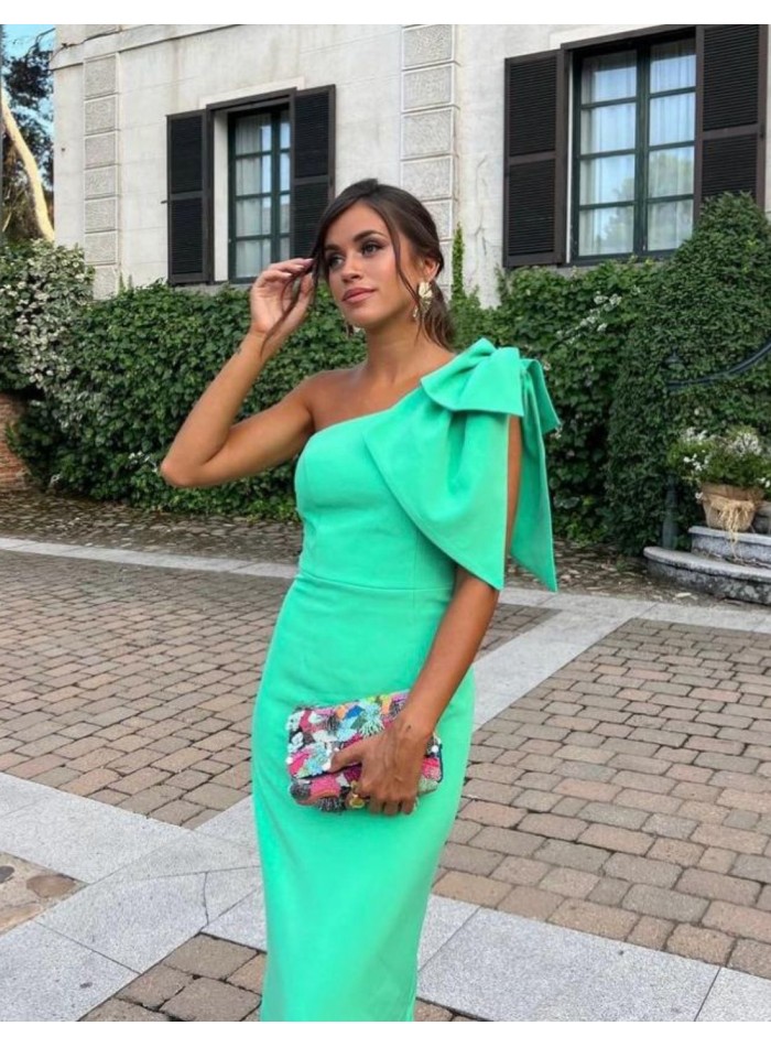 Robe longue asymétrique verte - Rocio Camacho