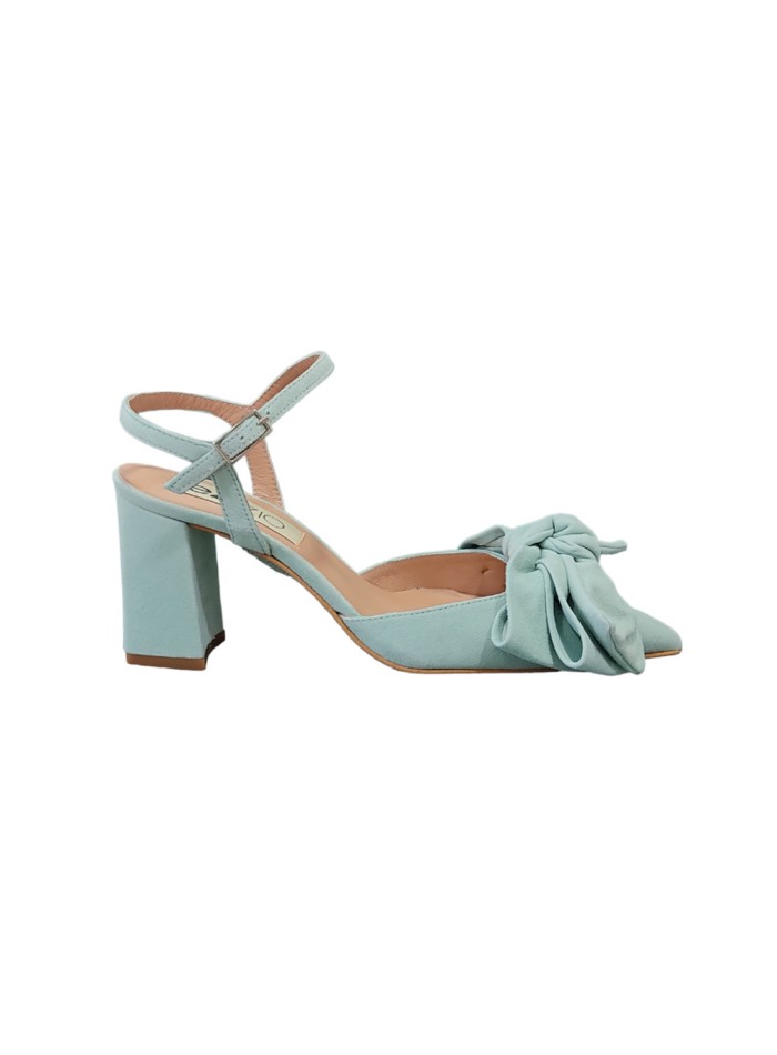Suede party shoe with bow detail mint