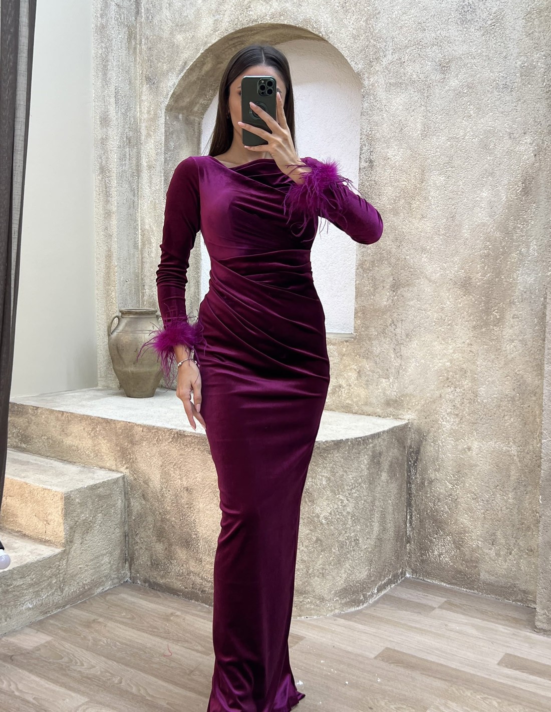 Shopping Arena - Party Wear Velvet dress Velvet gown with... | Facebook-atpcosmetics.com.vn