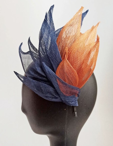 Guest headband in two shades of blue and orange. Guest headband in two shades of blue and orange.