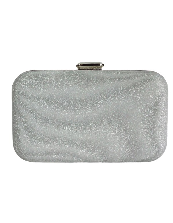 Evening clutch bag with shiny fabric for guests