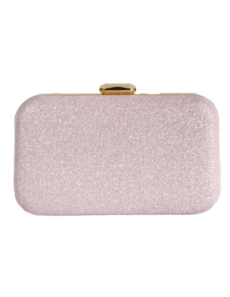Bolso de fiesta con tejido brillante para invitada rosa Bolso de fiesta con tejido brillante para invitada rosa