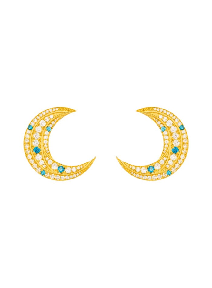 Moon shaped party earrings