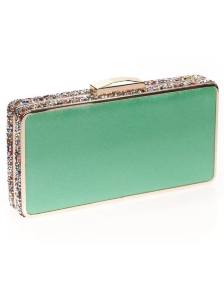 Bolso de fiesta con pedrería lateral - rectangular