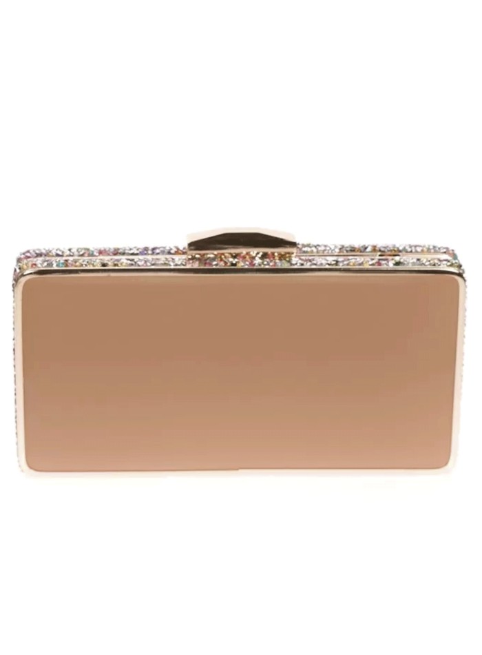 Clutch bag with rhinestones on the side - rectangular Lauren Lynn London Accessories - 5