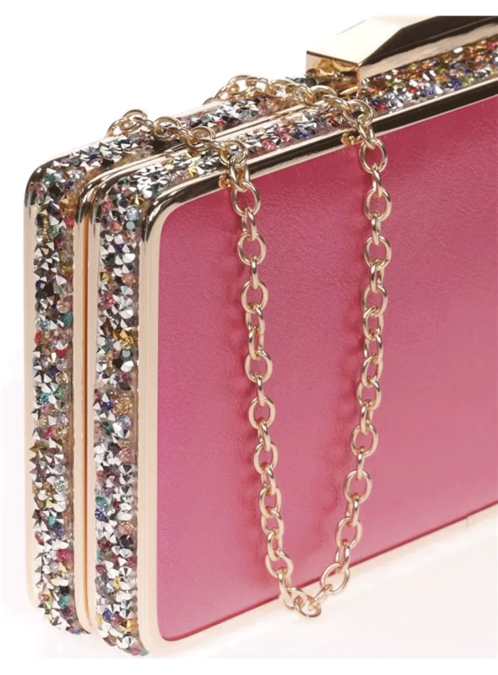 Bolso de fiesta con pedrería lateral - rectangular