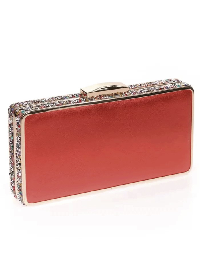 Bolso de fiesta con pedrería lateral - rectangular