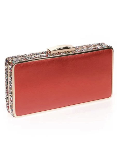 Bolso de fiesta con pedrería lateral - rectangular
