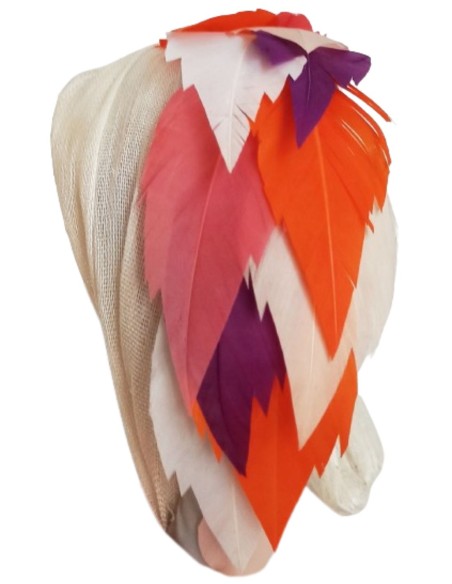 Ivory color headband for brides.