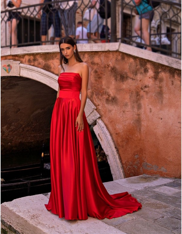 Long strapless party dress