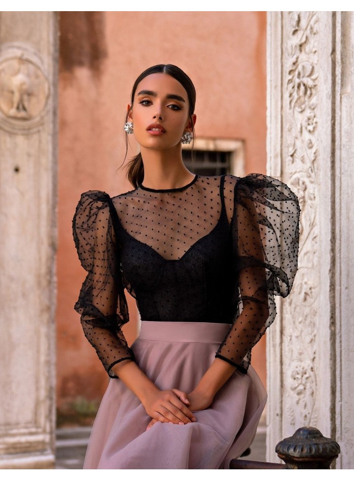 Conjunto midi bailarina con falda de tul