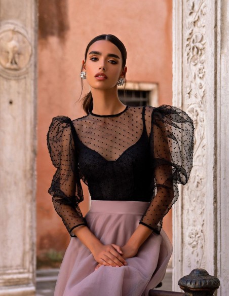 Midi ballerina set with tulle skirt