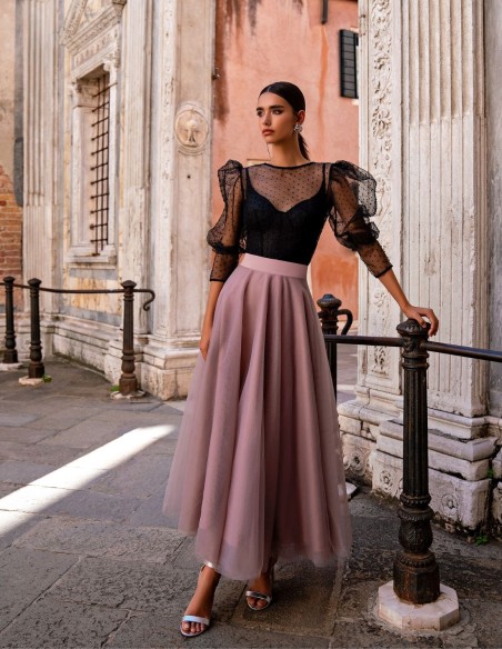 Midi ballerina set with tulle skirt