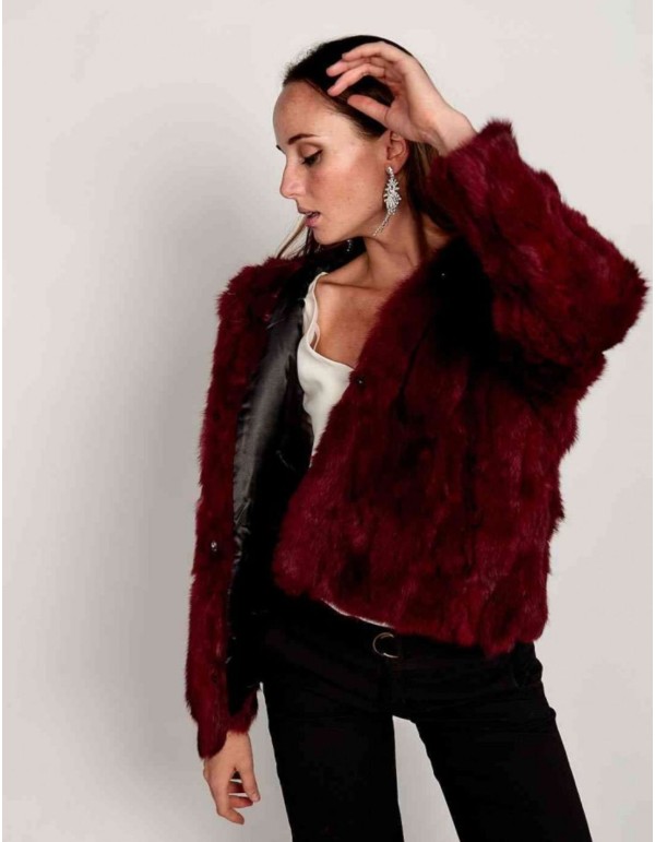 Rabbit fur coat with hood 2