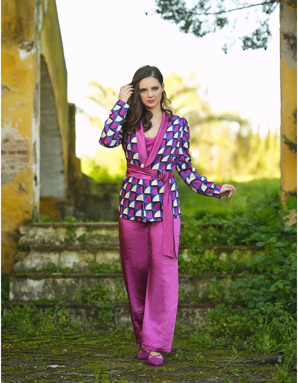 Blazer de fête imprimé noué