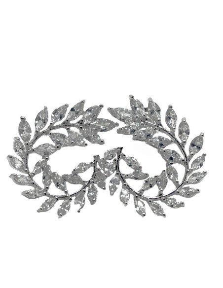 Pendientes de fiesta laurel con cristales