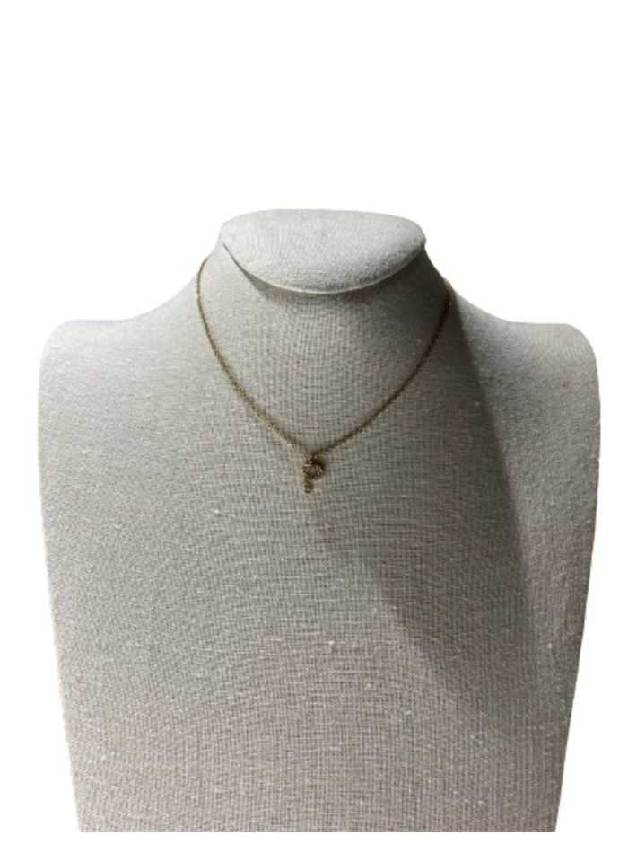 Personalized pendant with initial letter.