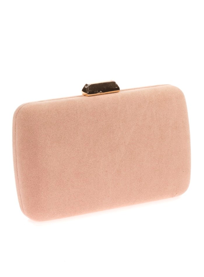 Blush suede clutch store bag