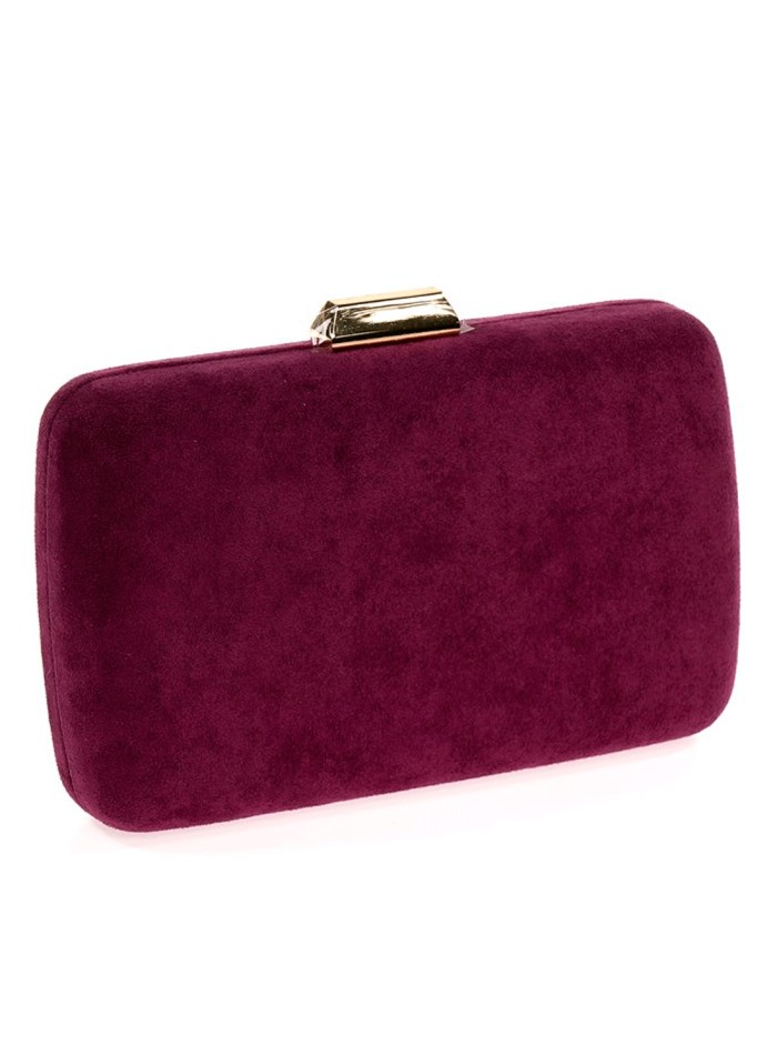 Basic suede evening clutch bag