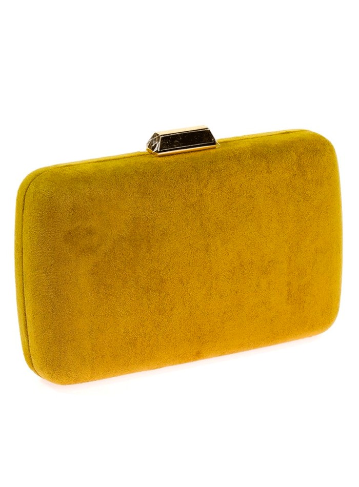 Basic suede evening clutch bag