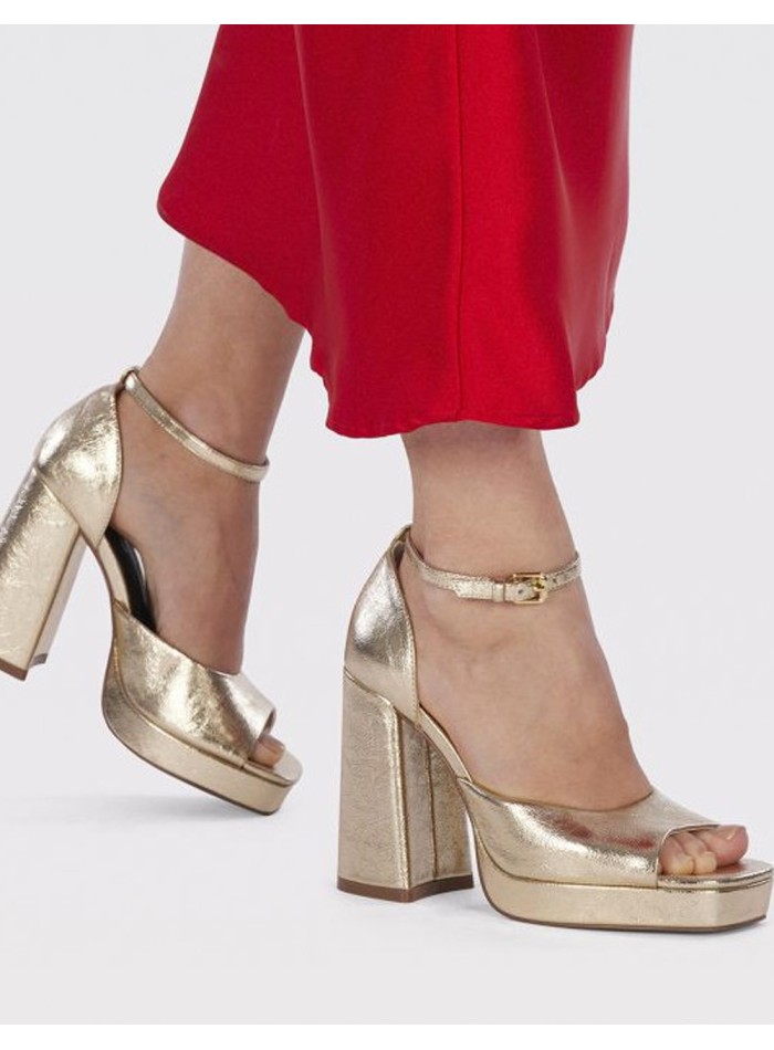 Gold heels hotsell thick heel