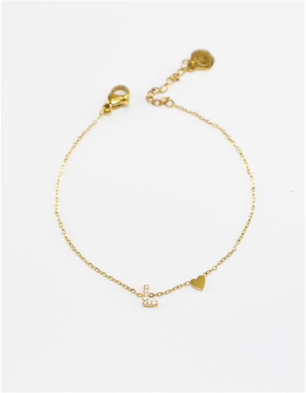 Bracelet avec lettre initiale en strass