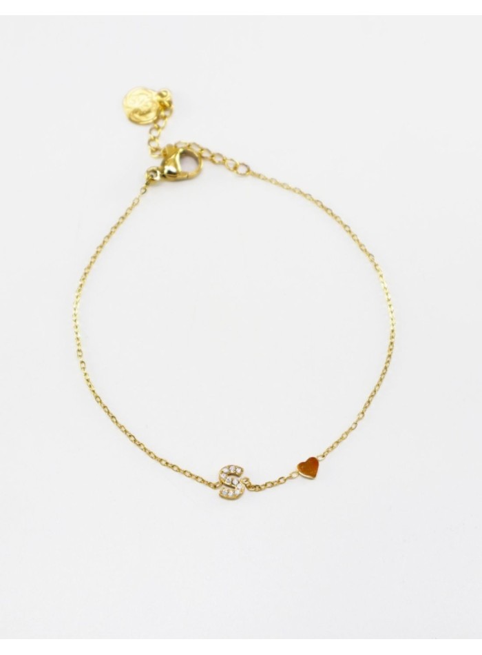 Bracelet avec lettre initiale en strass