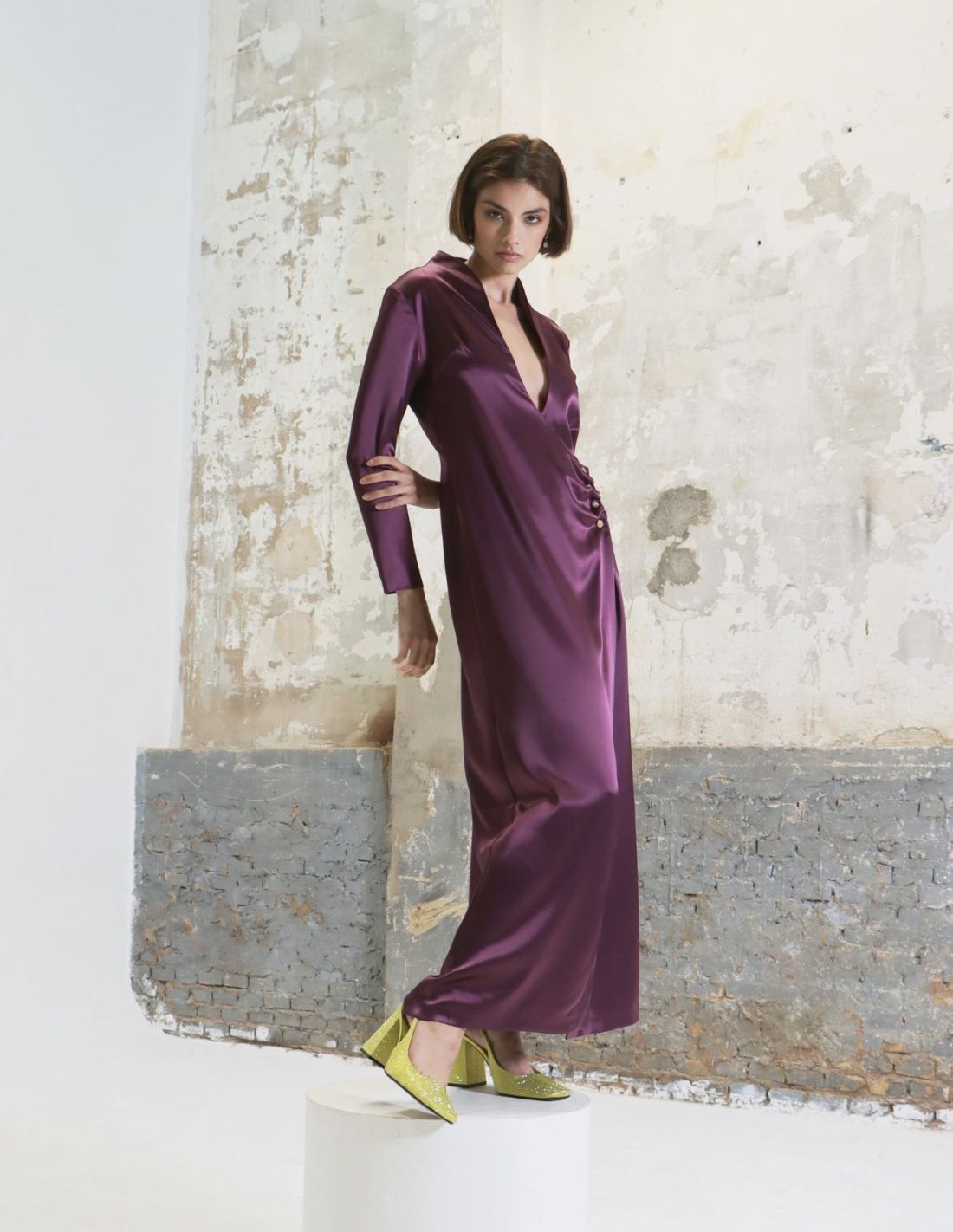 S.L. Fashions Vestito Lungo Satinato Senza Maniche Per Occasioni Speciali - Donna