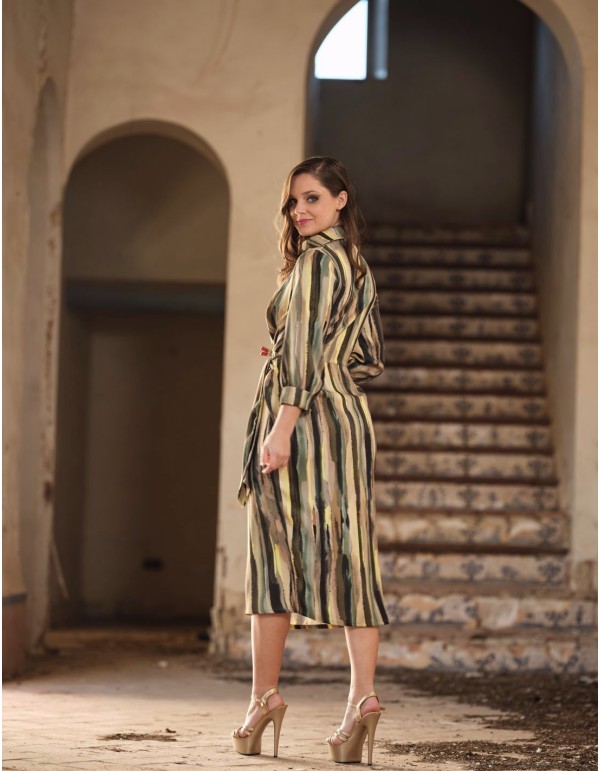 Vestido cóctel cruzado estampado acuarela 2