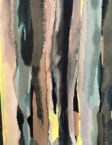Watercolour print crossover cocktail dress