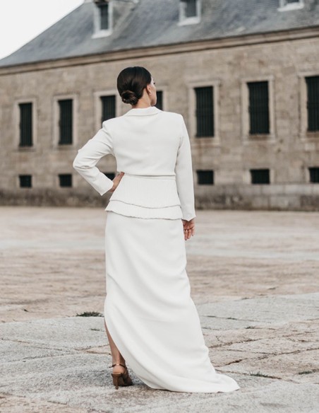 Blazer de mariée blanc avec Boutonnières