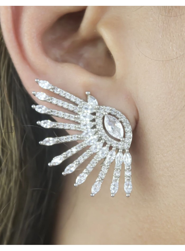 Party earrings with zirconias