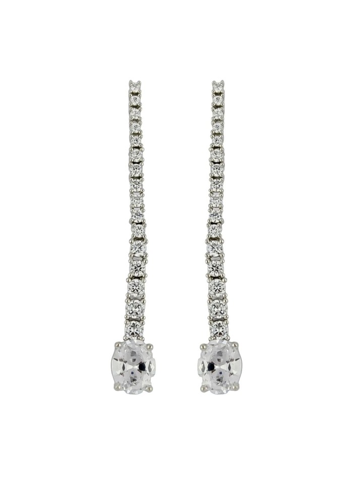 Long party earrings with 17 zirconias - PERFECT GUEST