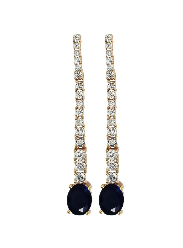 Long party earrings with 17 zirconias - PERFECT GUEST